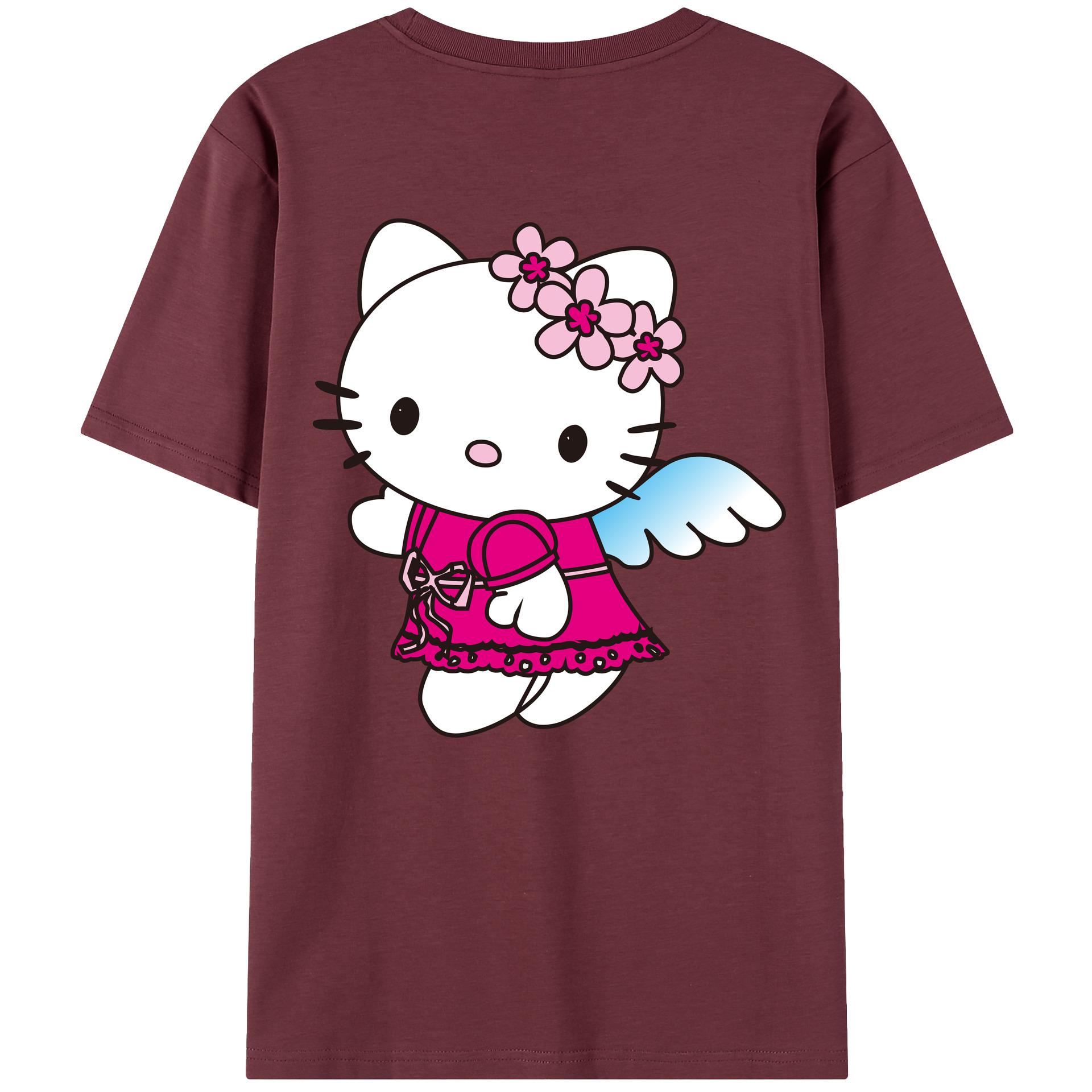 （画像用） Hello Kitty ハローキティ 綿100％半袖Tシャツ（背面プリント）